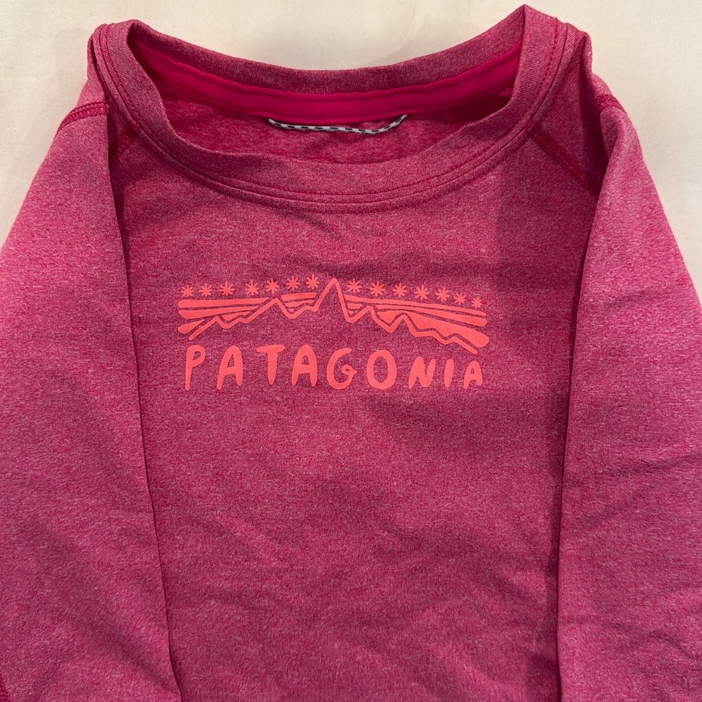 Patagonia pink capilene baselayer pink size 3-6mo long sleeve shirt